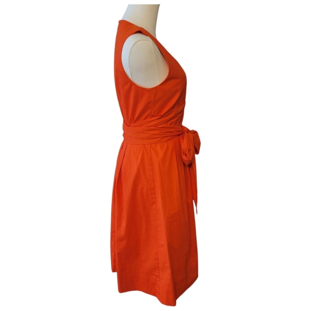 J. by J. Crew Orange Cotton Midi Dress Size 4 - Picture 4 of 6